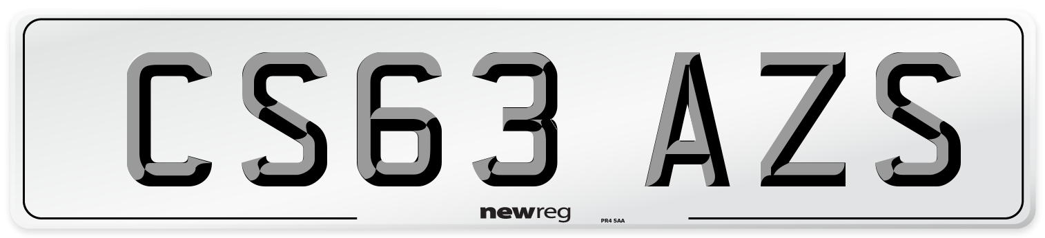 CS63 AZS Number Plate from New Reg